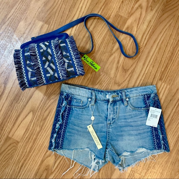 NEW - 2pc Festival Denim Fringe Set - Sam Edelman & Blank NYC - Picture 1 of 14